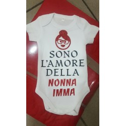 BODY BEBE' 3 MESI COTONE MANICA CORTA SONO L'AMORE DELLA NONNA IMMA