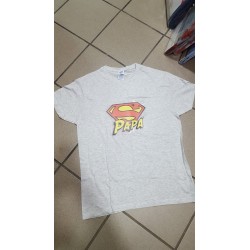 T-SHIRT FESTA' DEL PAPA' SUPER PAPA' GRIGIO TAGLIA L