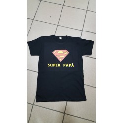 T-SHIRT FESTA' DEL PAPA' SUPER PAPA' NERA TAGLIA S