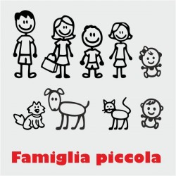 FAMIGLIA 9 PERSONAGGI STICKERS AUTO 23 X 29 CM 