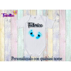 BODY BEBE' CON NOME PERSONALIZZATO + PIEDINI