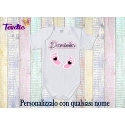 BODY BEBE' CON NOME PERSONALIZZATO + PIEDINI