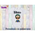 BODY BEBE' CON NOME PERSONALIZZATO SUPER MARIO LUIGI