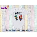 BODY BEBE' CON NOME PERSONALIZZATO SUPER MARIO LUIGI