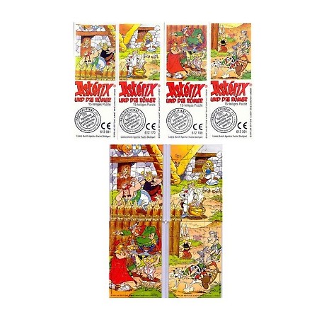 KINDER  - PUZZLES COMPLETO ASTERIX UND DIE ROMER -  4  piu cartine