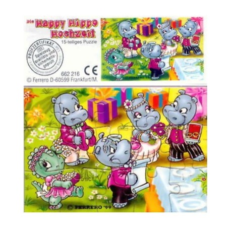 KINDER  - PUZZLE  DIE HAPPY HIPPO  HOCHZEIT - CON cartina