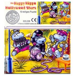 KINDER  - PUZZLE HAPPY HIPPO HOLLYWOOD STARS -  cartina