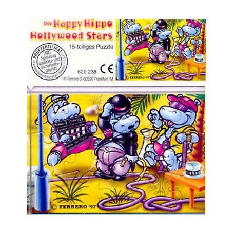KINDER  - PUZZLE HAPPY HIPPO HOLLYWOOD STARS -  cartina