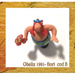 K91- 05 OBELIX CON MAZZO DI FIORI - componibile kinder senza cartina - CODB