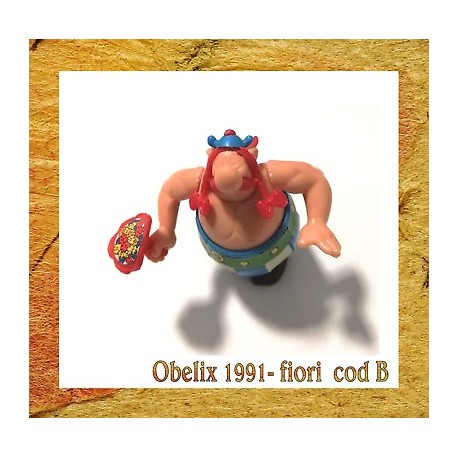 K91- 05 OBELIX CON MAZZO DI FIORI - componibile kinder senza cartina - CODB