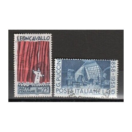 REPUBBLICA ITALIANA 1958 - 1958 RUGGERO LEONCAVALLO - giacomo puccini- usato