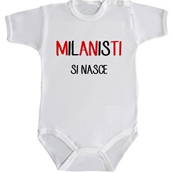 BODY BEBE' PERSONALIZZATO MILANISTI SI NASCE