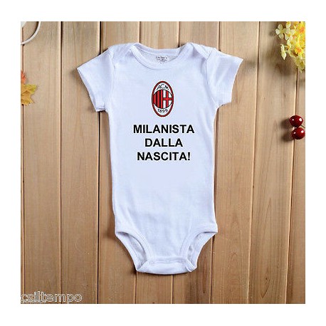 BODY BEBE' PERSONALIZZATO MILANISTI SI NASCE