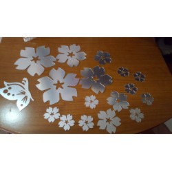 FIORI LILLA ADESIVI 3D EFFETTO SPECCHIO 12 PZ