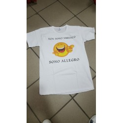 T-SHIRT SONO UBRIACO TAGLIA M UOMO SMILE BIANCA