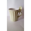 TAZZA LATTE CAPPUCCINO IN CERAMICA VERDE SENZA CUCCHIAINO