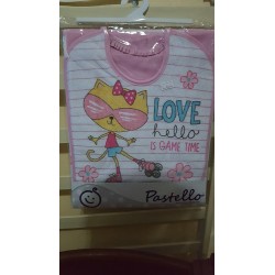 set SCUOLA ASILO  TOVAGLIETTA+ BAVAGLINO+SACCA ROSA PER BAMBINA