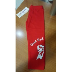 LEGGINS NON FELPATI COTONE PER BAMBINE 4-6 ANNI ROSSO