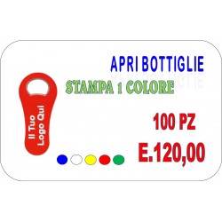 100 PZ APRI BOTTIGLIA CON STAMPA 1 COLORE CON LOGO