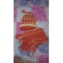 Cappello donna in lana arancio + sciarpa morbidissimi caldissimi