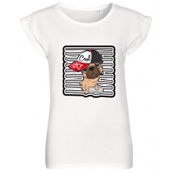 T-SHIRT DONNA CANE CARLINO  COLOR BIANCO