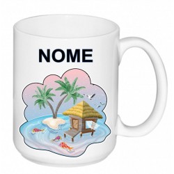 TAZZA CERAMICA MUG ISOLA OASI  + NOME