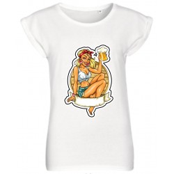 T-SHIRT DONNA  W LA BIRRA BIANCA