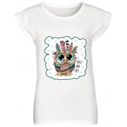 T-SHIRT DONNA GUFO INDIANO  BIANCA