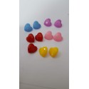bottoni a forma di cuore colorati 11 pezzi
