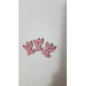 CIONDOLO GATTO ROSA 4 PZ MINUTERIA PER CREARE BRACCIALI COLLANE ECC..