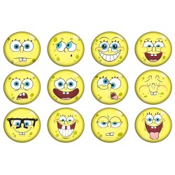 SPILLA SPONGEBOB da 25 mm 12 PZ MIX