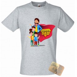 T-SHIRT FESTA' DEL PAPA' SUPER PAPA' BLU TAGLIA M