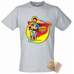 T-SHIRT FESTA' DEL PAPA' SUPER PAPA' BLU TAGLIA M