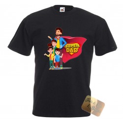 T-SHIRT FESTA' DEL PAPA' SUPER PAPA' SUPER DAD NERA