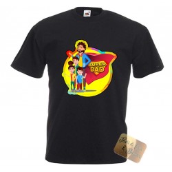 T-SHIRT FESTA' DEL PAPA' SUPER PAPA' BLU TAGLIA M