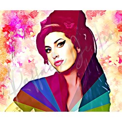 QUADRO di Amy Winehouse 56x66 p25 2020 di RAFFAELE DE LEO