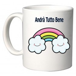 TAZZA CERAMICA ANDRA' TUTTO BENE ARCOBALENO JOLLY