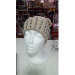 Cappello donna in lana BEIGE CON STRASS