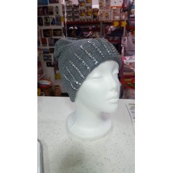 Cappello donna in lana GRIGIO CON STRASS