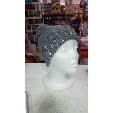 Cappello donna in lana GRIGIO CON STRASS