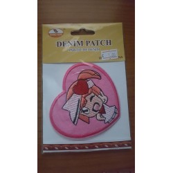 PATCH IN TESSUTO DA STIRARE BIMBA ROSA GELATAIA 9 X 7,5 H CM