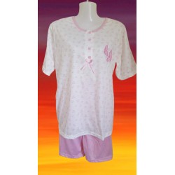 PIGIAMA DONNA ROSA IN COTONE TAGLIA M CON PANTALONCINO