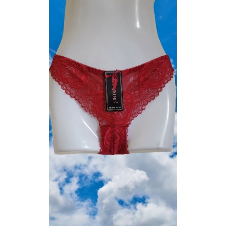 MUTANDA DONNA L/XL IN PIZZO ROSSO COULOTTE