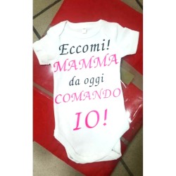 BODY BEBE' 3 MESI COTONE MANICA CORTA ECCOMI MAMMA