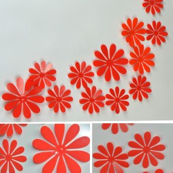 ADESIVI  FIORI 3D ROSSI 12 PZ