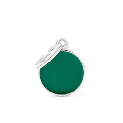 MEDAGLIETTA BASIC TONDO PICCOLO VERDE HANDMADE +  INCISIONE