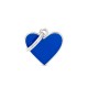 MEDAGLIETTA BASIC CUORE PICCOLO BLU HANDMADE +  INCISIONE