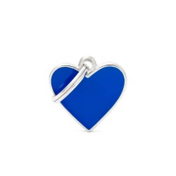 MEDAGLIETTA BASIC CUORE  PICCOLO BLU HANDMADE +  INCISIONE