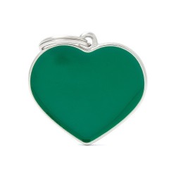 MEDAGLIETTA BASIC CUORE PICCOLO VERDE  HANDMADE +  INCISIONE