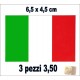 ADESIVO BANDIERA ITALIANA 3 PEZZI 6.5 X 4.5 CM PER AUTO MOTO IN VINILE